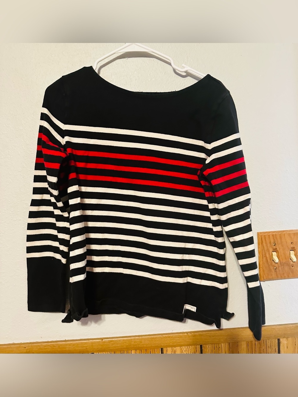 Talbots women MEDIUM Striped Boatneck Sweater fall office